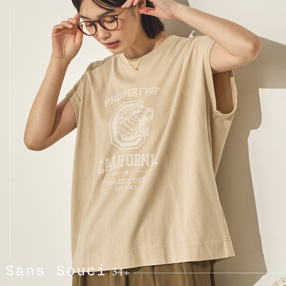 バイオポリウォッシュノースリーブTシャツ[21098-6126]
