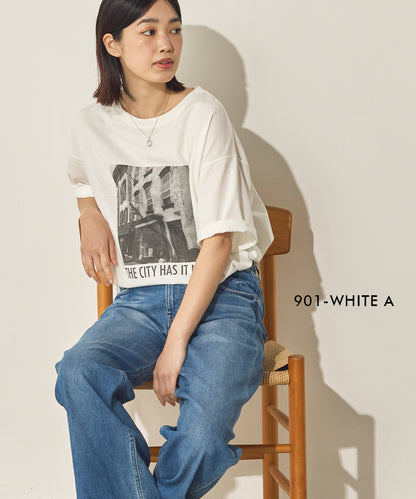 汗染み防止フォトプリントTシャツ[21173-6136]