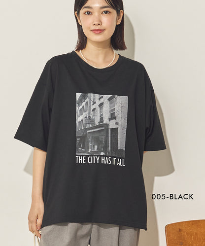 汗染み防止フォトプリントTシャツ[21173-6136]
