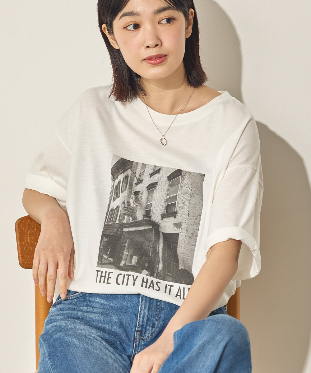 汗染み防止フォトプリントTシャツ[21173-6136]