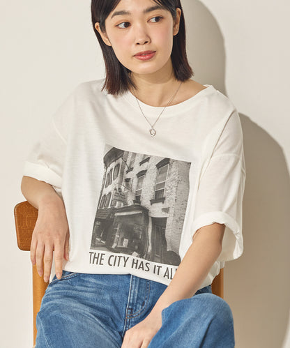 汗染み防止フォトプリントTシャツ[21173-6136]