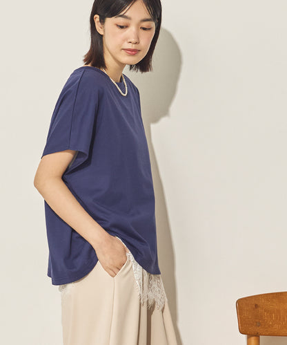 汗染み防止 裾レースレイヤードTシャツセット[21175-6136]