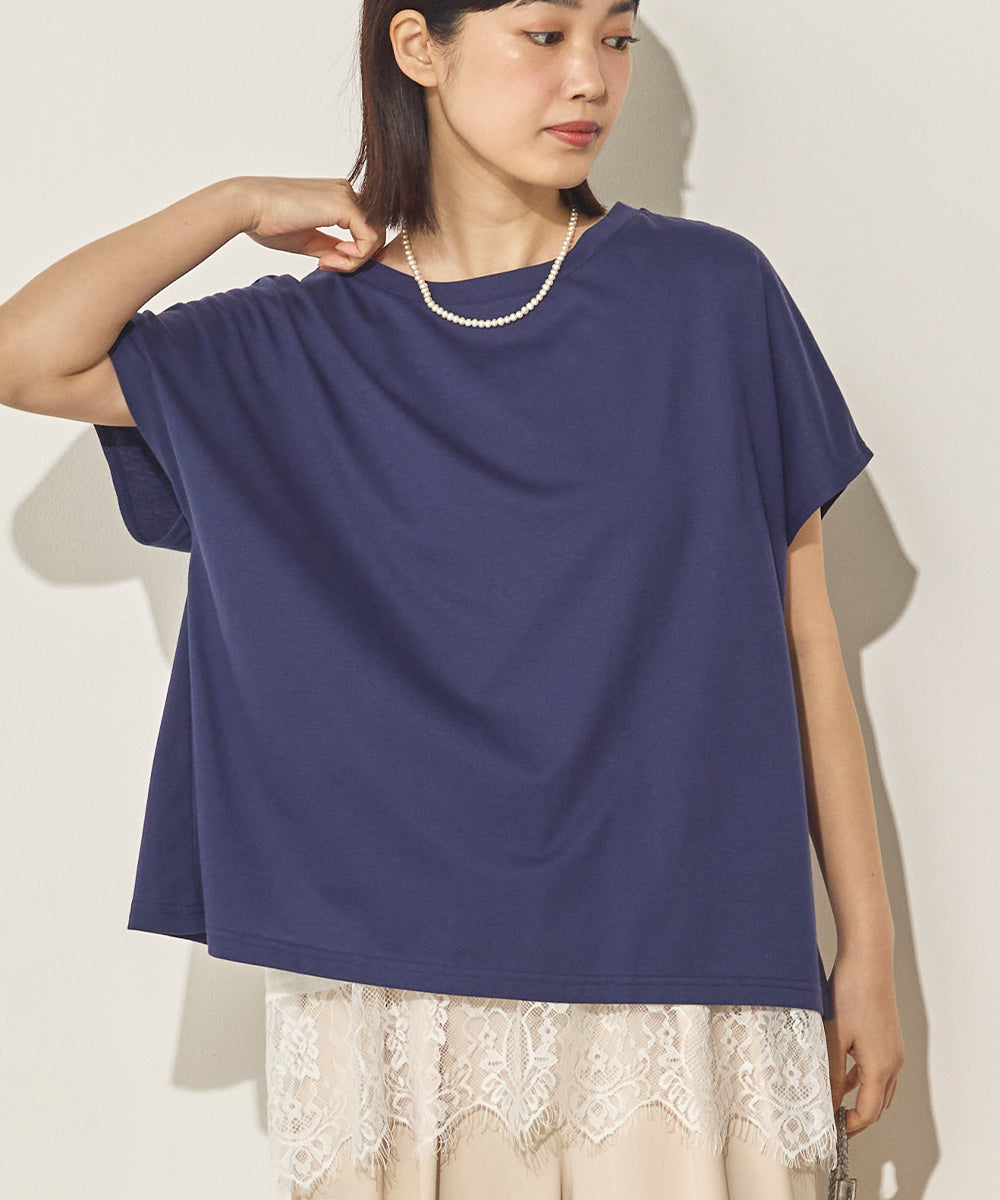 汗染み防止 裾レースレイヤードTシャツセット[21175-6136]