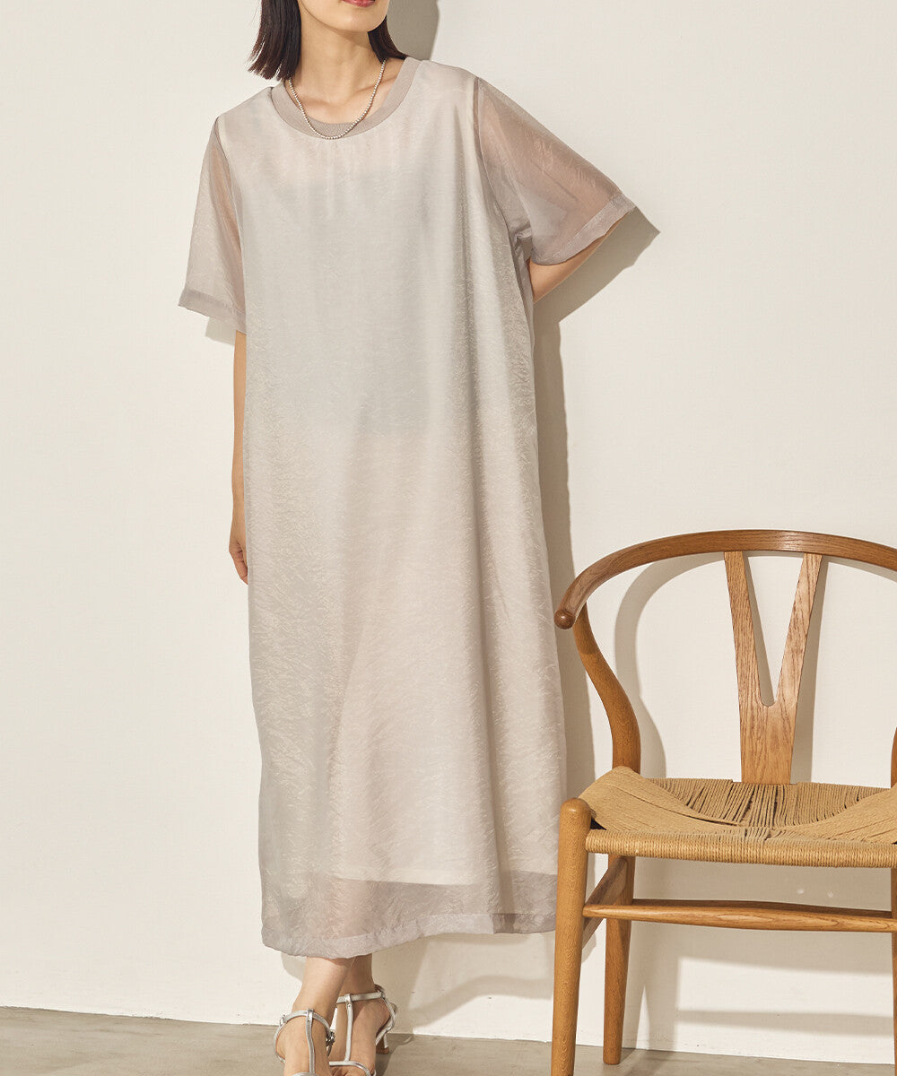 接触冷感シアーレイヤードワンピース[21188-7136]