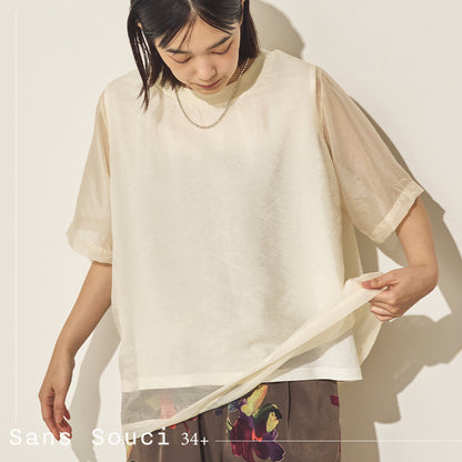 接触冷感シアーレイヤードプルオーバー[21189-6136]