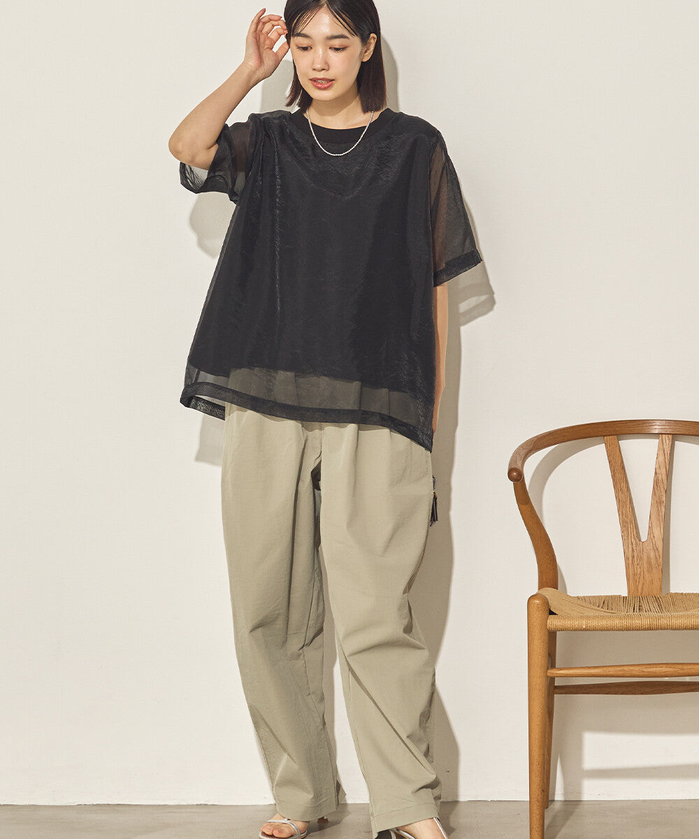 接触冷感シアーレイヤードプルオーバー[21189-6136]