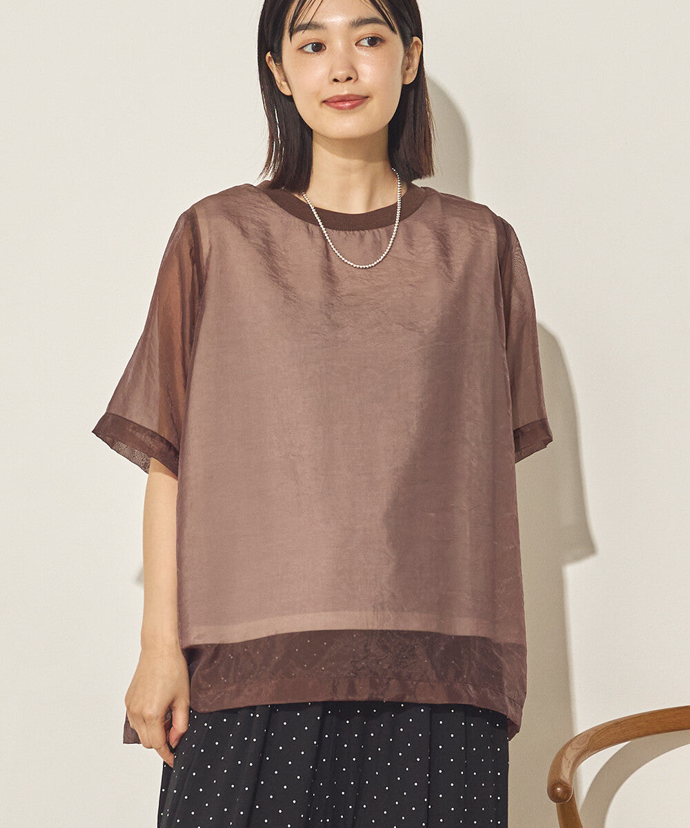 接触冷感シアーレイヤードプルオーバー[21189-6136]