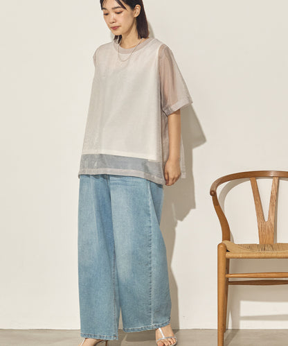 接触冷感シアーレイヤードプルオーバー[21189-6136]