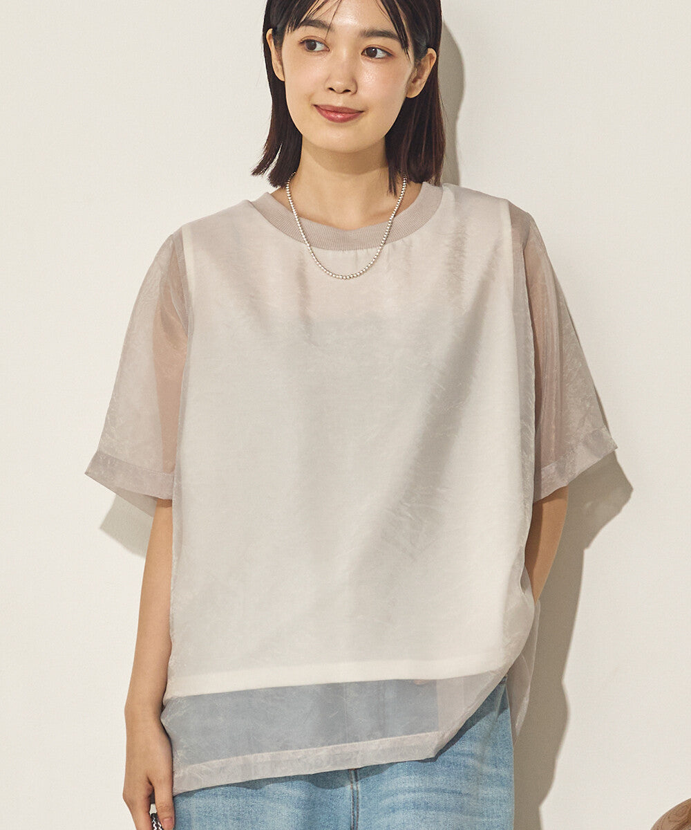接触冷感シアーレイヤードプルオーバー[21189-6136]