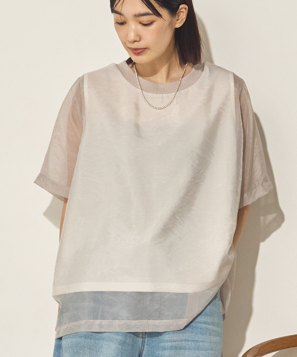 接触冷感シアーレイヤードプルオーバー[21189-6136]