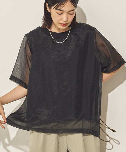 接触冷感シアーレイヤードプルオーバー[21189-6136]