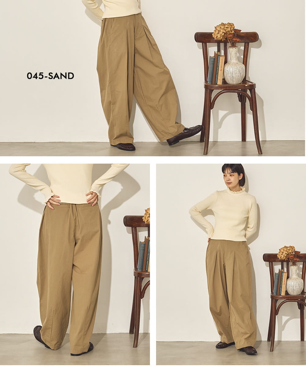 ダンプ＆デニムフロントタックカーブパンツ[31209-1126]