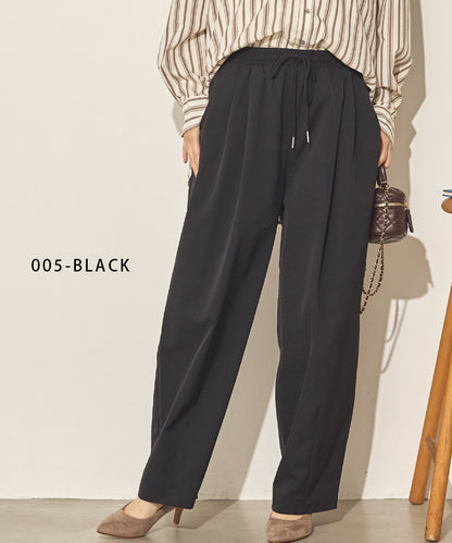 撥水シワ加工 ストレッチタックワイドコクーンパンツ[31211-1136]