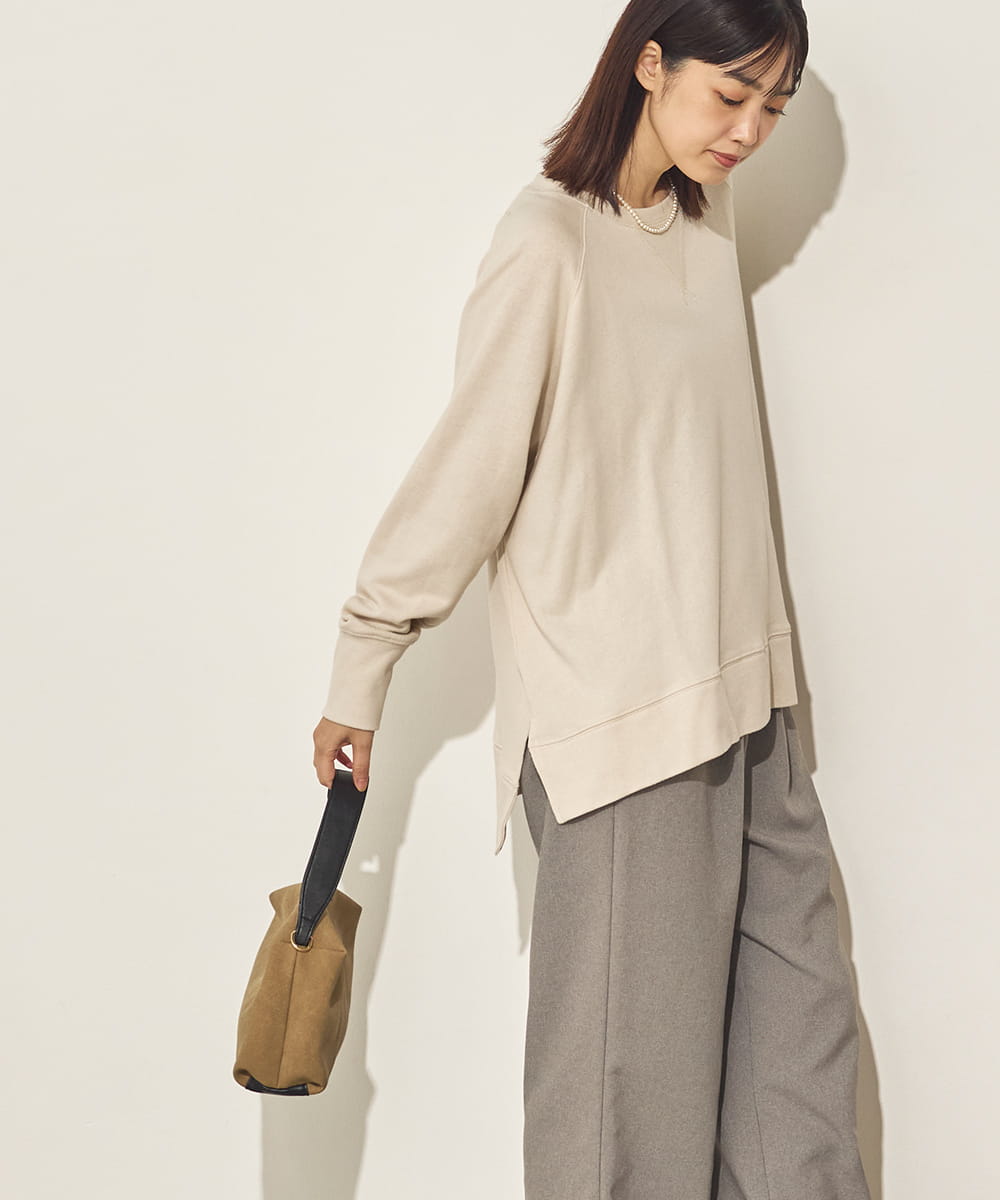 甘編み裏毛ワイドボックスプルオーバー[31221-6136]