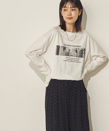 コットンフォトプリント長袖Tシャツ[31226-6136]