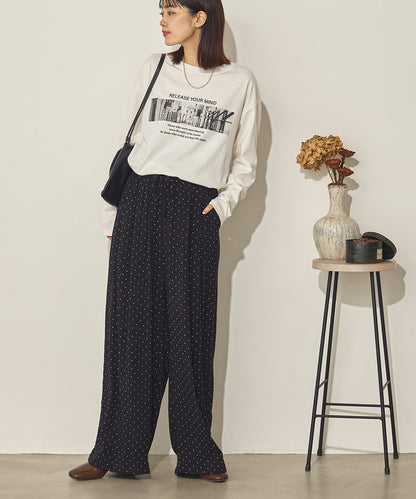 コットンフォトプリント長袖Tシャツ[31226-6136]