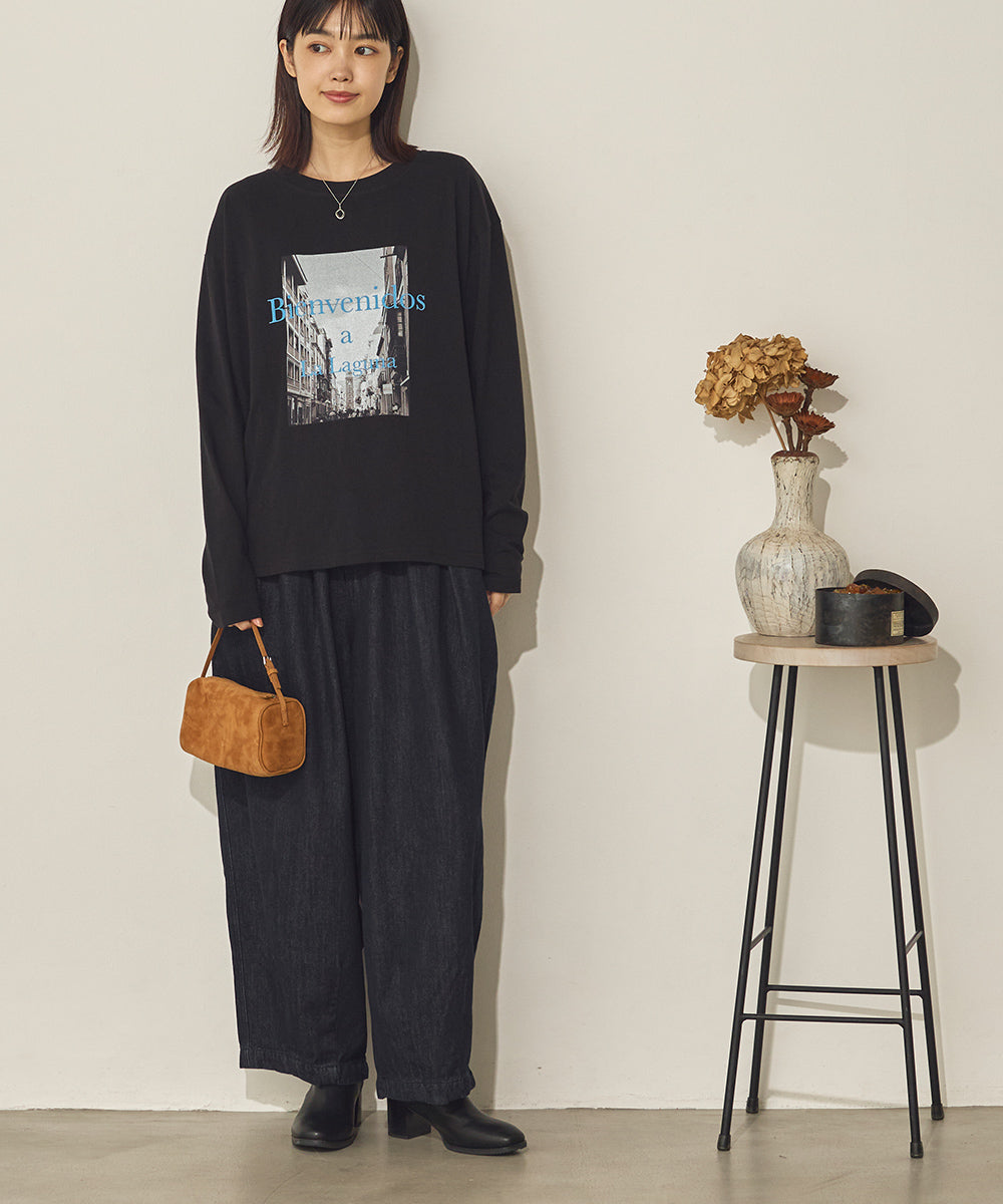 コットンフォトプリント長袖Tシャツ[31226-6136]