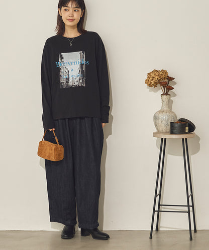コットンフォトプリント長袖Tシャツ[31226-6136]