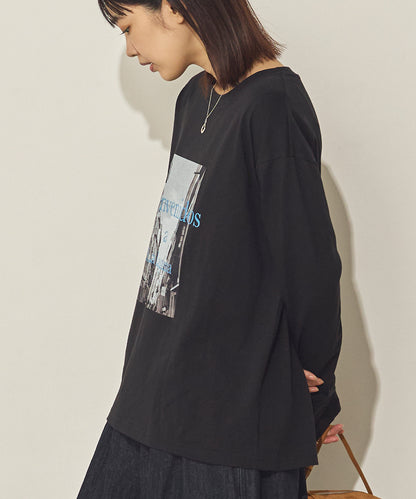 コットンフォトプリント長袖Tシャツ[31226-6136]