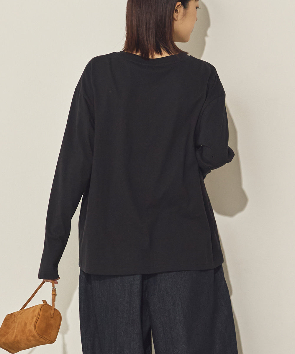 コットンフォトプリント長袖Tシャツ[31226-6136]