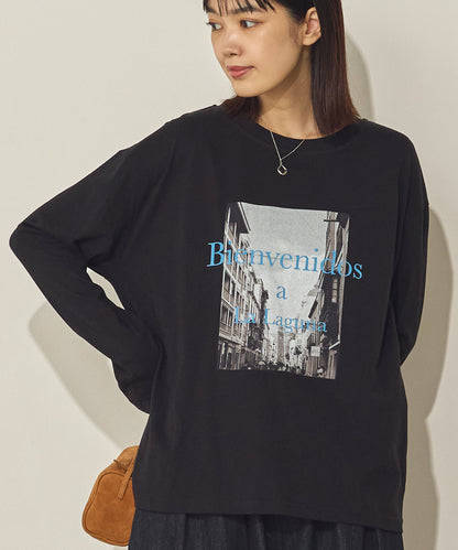 コットンフォトプリント長袖Tシャツ[31226-6136]