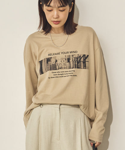 コットンフォトプリント長袖Tシャツ[31226-6136]
