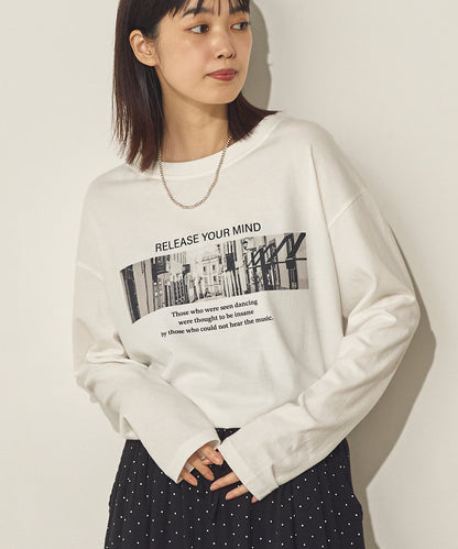 コットンフォトプリント長袖Tシャツ[31226-6136]