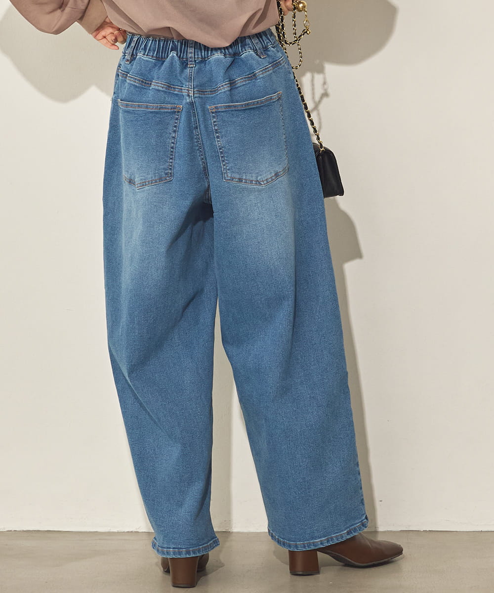 12オンスストレッチデニムワイドコクーンパンツ[31238-1136]