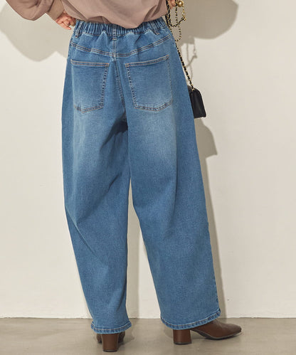 12オンスストレッチデニムワイドコクーンパンツ[31238-1136]