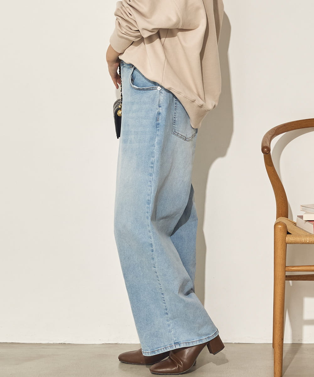 12オンスストレッチデニムワイドコクーンパンツ[31238-1136]