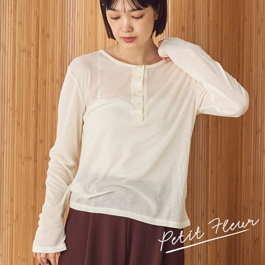 【Petit Fleur】ヘンリーネック長袖プルオーバー[86301019]
