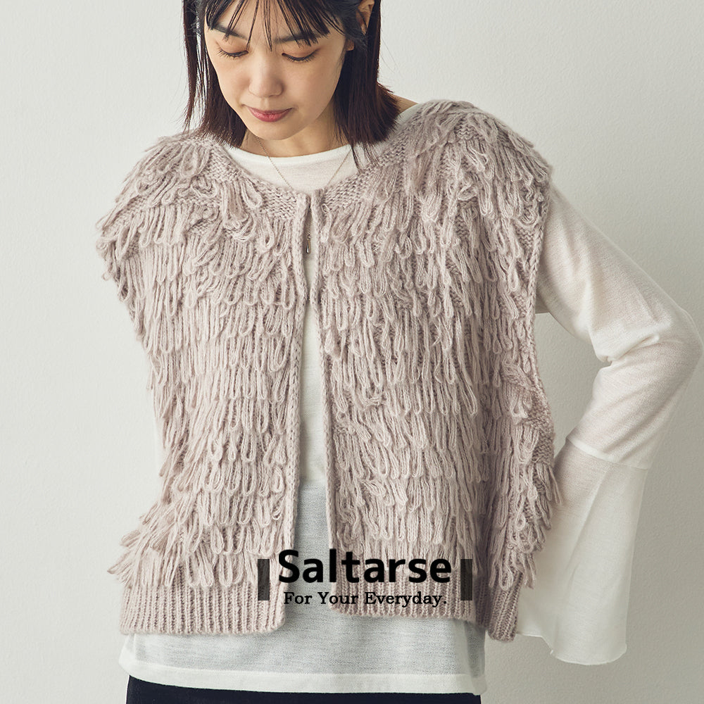 【Saltarse】ループフリンジニットベスト[Y-14500]