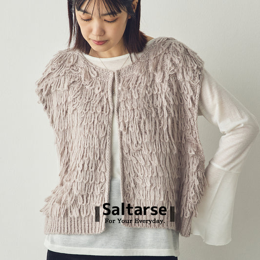 【Saltarse】ループフリンジニットベスト[Y-14500]