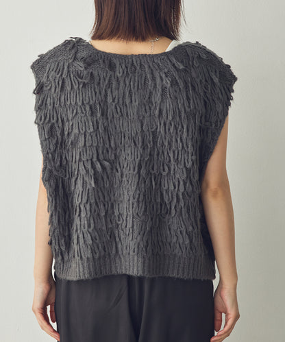 【Saltarse】ループフリンジニットベスト[Y-14500]
